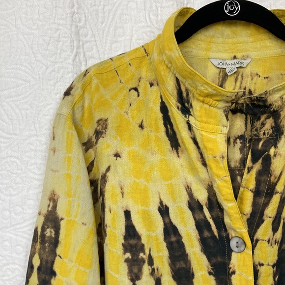 John Mark Yellow and Black Tie-Dye Tunic - Picture 3 of 15
